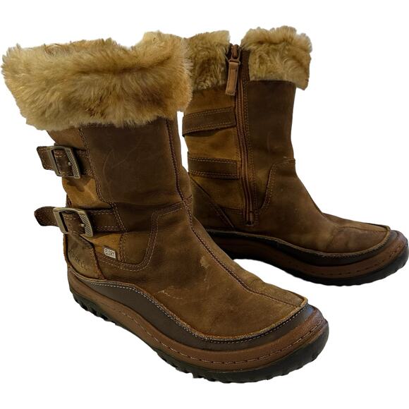 Merril Decora Chant Waterproof Leather Fur Trim Boot - Picture 4 of 10